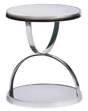 Кофейный столик GROTTO (mod. 9157) металл/дымчатое стекло, 42х42х50, хром в Уссурийске - изображение