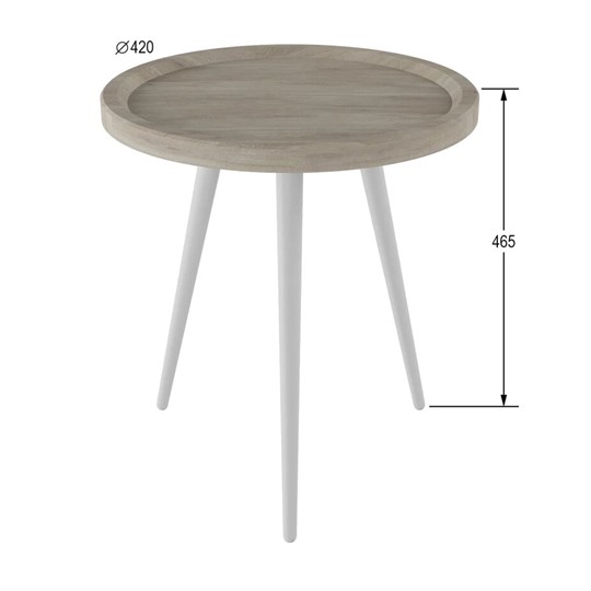 Круглый столик Батл (дуб санремо-белый) в Артеме - изображение 5