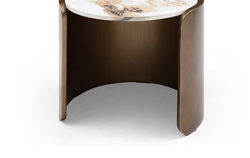 Стол круглый журнальный ET3095CI (D40) белая керамика /бронзовый в Находке - предосмотр 2