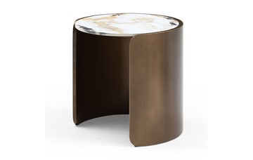 Круглый столик ET3095CI (D45) белая керамика /бронзовый во Владивостоке - предосмотр 1