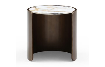 Круглый столик ET3095CI (D45) белая керамика /бронзовый в Уссурийске