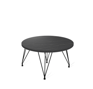 Круглый столик SHT-TU29/H36 / SHT-ТT 60 ЛДСП (камень пьетра гриджио черный/черный муар) в Уссурийске