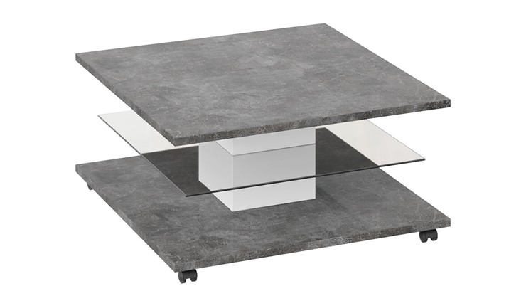 Квадратный столик Diamond тип 1 (Белый/Ателье темный глянец) в Артеме - изображение 1