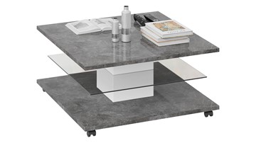Квадратный столик Diamond тип 1 (Белый/Ателье темный глянец) в Уссурийске
