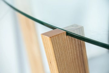 Овальный стол Оникс-6, Натуральный массив/Прозрачное стекло во Владивостоке - предосмотр 2