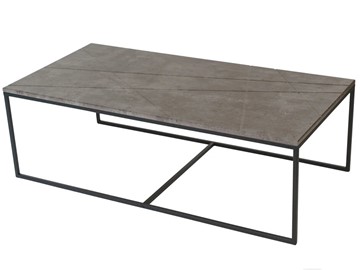 Прямоугольный столик Геометрика (серый бетон-чёрный) в Уссурийске