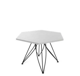 Шестигранный столик SHT-S113 / SHT-ТT20 70 ЛДСП (серебристый матовый/черный муар) в Уссурийске