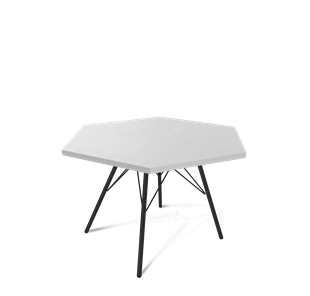 Шестигранный столик SHT-S37 / SHT-ТT20 70 ЛДСП (серебристый матовый/черный муар) в Уссурийске