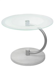Стеклянный столик Дуэт 13Н (металлик-дуб дымчатый-прозр) в Уссурийске - предосмотр 1