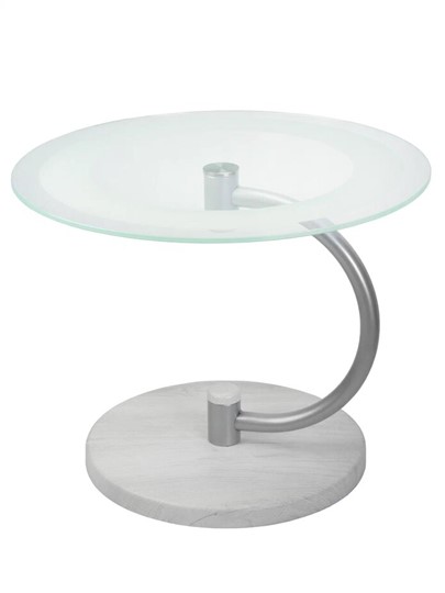 Стеклянный столик Дуэт 13Н (металлик-дуб дымчатый-прозр) в Находке - изображение 1