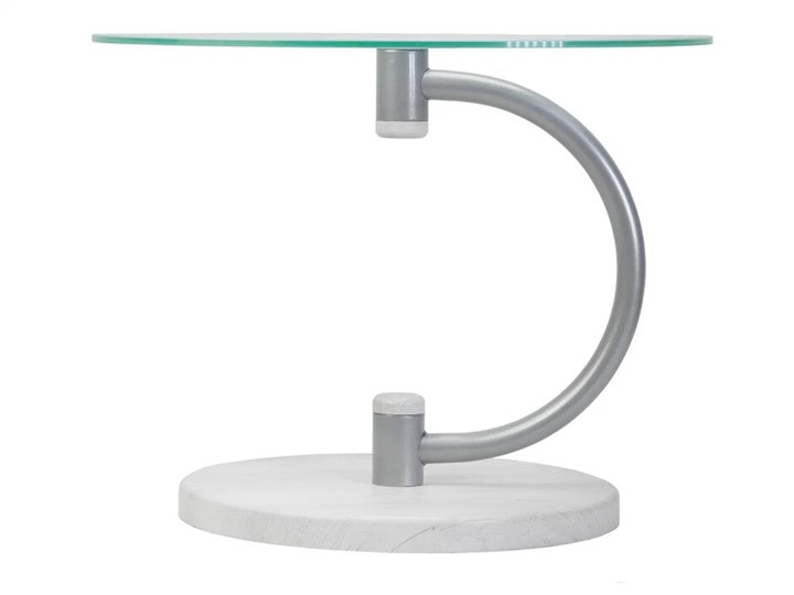 Стеклянный столик Дуэт 13Н (металлик-дуб дымчатый-прозр) в Уссурийске - изображение 2