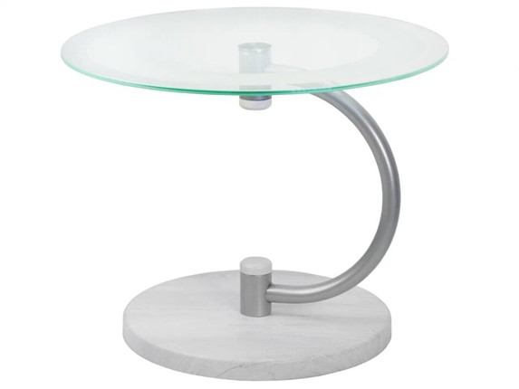 Стеклянный столик Дуэт 13Н (металлик-дуб дымчатый-прозр) в Уссурийске - изображение