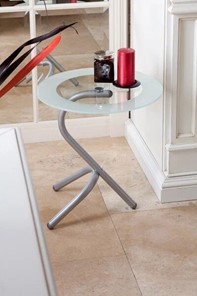 Стеклянный столик Дуэт 5 (металлик-прозрачное) в Уссурийске - предосмотр 2