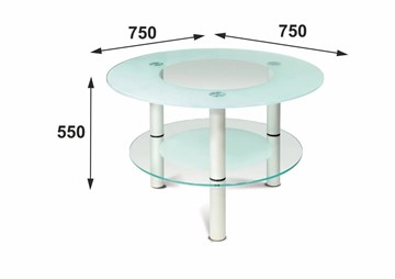 Стеклянный столик Кристалл 3 (алюминий-прозрачное) в Артеме - предосмотр 1