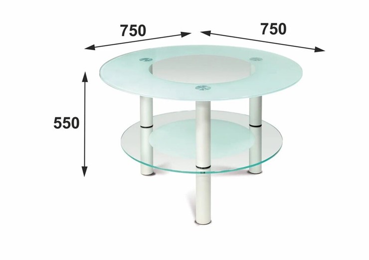 Стеклянный столик Кристалл 3 (алюминий-прозрачное) в Артеме - изображение 1