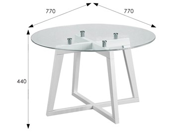 Стеклянный стол Рилле-445 (белый) в Артеме - предосмотр 4