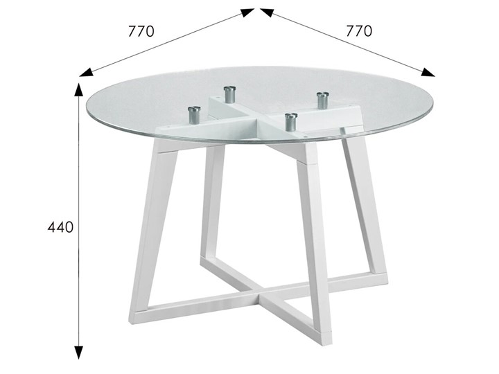 Стеклянный стол Рилле-445 (белый) во Владивостоке - изображение 4