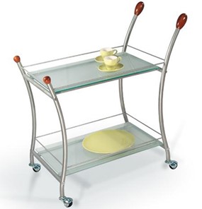 Стол сервировочный Поло, металлик/прозрачное стекло в Артеме