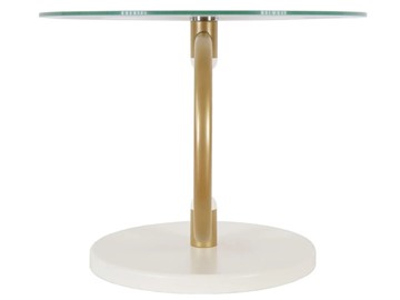 Стеклянный столик Дуэт 13Н (золото-слоновая кость-прозрачное) в Артеме