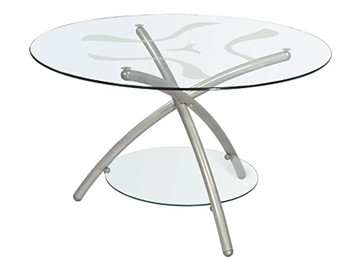 Стеклянный столик Дуэт 3 (металлик-прозрачное) в Находке