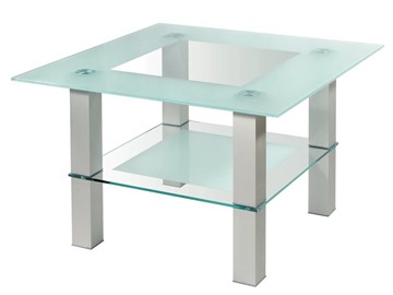 Стеклянный стол Кристалл 1 (алюминий-прозрачное) в Уссурийске