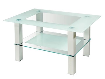 Стеклянный столик Кристалл 2 (алюминий-прозрачное) в Артеме