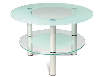 Стеклянный столик Кристалл 3 (алюминий-прозрачное) в Артеме