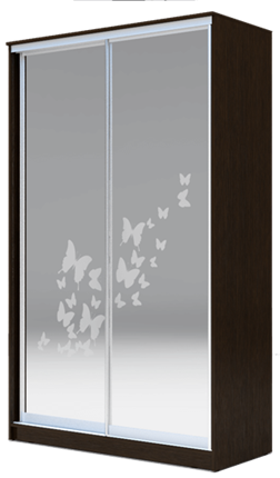 Шкаф 2-х створчатый 2300х1682х420 два зеркала, "Бабочки" ХИТ 23-4-17-66-05 Венге Аруба во Владивостоке - изображение