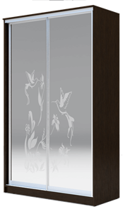 Шкаф 2-х створчатый 2300х1500х420 два зеркала, "Колибри" ХИТ 23-4-15-66-03 Венге Аруба во Владивостоке