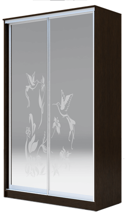 Шкаф 2-х дверный 2400х1682х620 два зеркала, "Колибри" ХИТ 24-17-66-03 Венге Аруба во Владивостоке - изображение