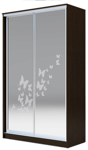 Шкаф 2-х створчатый 2400х1200х420 два зеркала, "Бабочки" ХИТ 24-4-12-66-05 Венге Аруба во Владивостоке