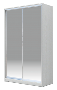 Шкаф 2-х створчатый 2400х1500х620 Хит-24-15-88, Матовое стекло Белый во Владивостоке - предосмотр