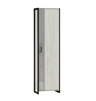 Шкаф одностворчатый Техно ЛД 678.320.000.002 Дуб крафт белый/черный (Корпус+дверь) во Владивостоке - изображение