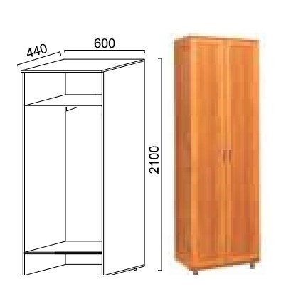 Шкаф двухдверный Александра-1, ПР-2, шимо светлый, МДФ с кожзамом в Артеме - изображение