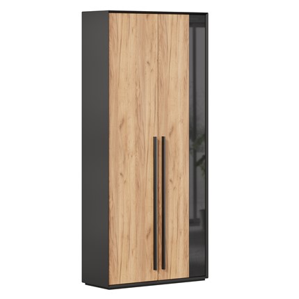 Шкаф для прихожей 2-дверный Неаполь ЛД.134050.000 (Черный/Дуб Золотой) в Находке - изображение