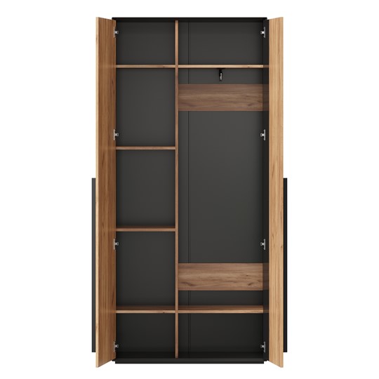Шкаф для прихожей 2-дверный Неаполь ЛД.134050.000 (Черный/Дуб Золотой) во Владивостоке - изображение 2