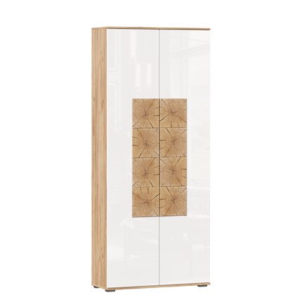 Шкаф двухстворчатый Фиджи, 659310, белый/дуб золотой в Артеме - изображение