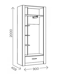 Шкаф гардеробный Ева 5 М1 дуб ирландский/белый матовый в Артеме - предосмотр 2
