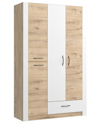 Шкаф гардеробный Ева 5 М2 дуб ирландский/белый матовый в Артеме - изображение