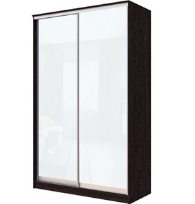 Шкаф 2-х створчатый Хит-22-4-12-22 с цветным стеклом, белое №10, Венге во Владивостоке