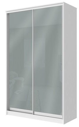 Шкаф Хит-22-4-12/2-22 с цветным стеклом, средне-серый 074, Белый во Владивостоке - изображение