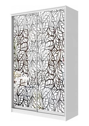 Шкаф 2-х дверный "Листья" ХИТ 22-14-66-17 Белый во Владивостоке - изображение