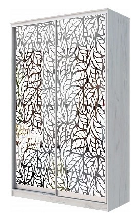 Шкаф-купе "Листья" ХИТ 22-14-66-17 Дуб крафт белый во Владивостоке - изображение
