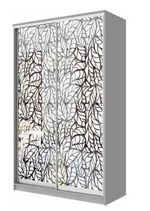 Шкаф 2-х дверный "Листья" ХИТ 22-4-14-66-17 Серый во Владивостоке - изображение