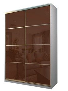 Шкаф 2-х дверный MAX МШ-23-6-16-22, Профиль Золото/Цвет Белый/Oracal Шоколад в Уссурийске