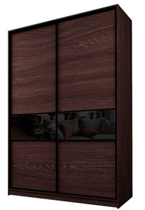 Шкаф 2-х дверный MAX МШ-23-6-16-99, Профиль Черный/Цвет Венге/Стекло с черной пленкой Oracal во Владивостоке