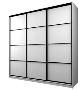 Шкаф 3-х дверный MAX МШ-23-6-24-111, Профиль Черный/Цвет Белый во Владивостоке