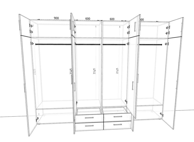 Распашной шкаф 2400х500х2325мм (24004) Белый/Жемчуг/тип 2 в Уссурийске - изображение 1