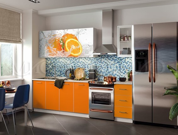 Кухонный гарнитур фотопечать Апельсин 1,6 во Владивостоке - изображение