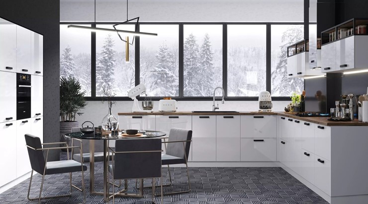 Модульный кухонный гарнитур Аляска, цвет Серый лед/Серый лед во Владивостоке - изображение 2